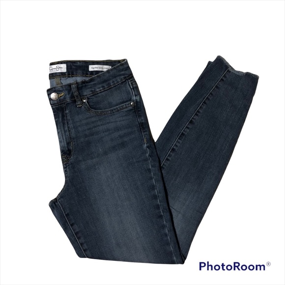 Jessica Simpson High Waist Skinny Jeans Ankle Length Frayed Bottom Size 6 - Picture 2 of 5